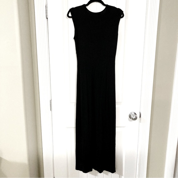 LILY MORGAN Black jersey maxi dress ~ Boho goth SMALL MEDIUM sleeveless sundress - Picture 15 of 15